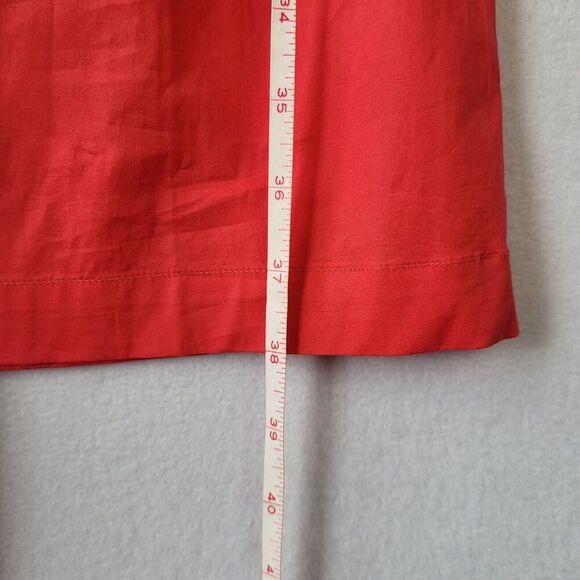 NEW Talbots Babydoll Poplin Wrap Front Mini Dress Size 4 Coral Bow Short Sleeve - Picture 12 of 12